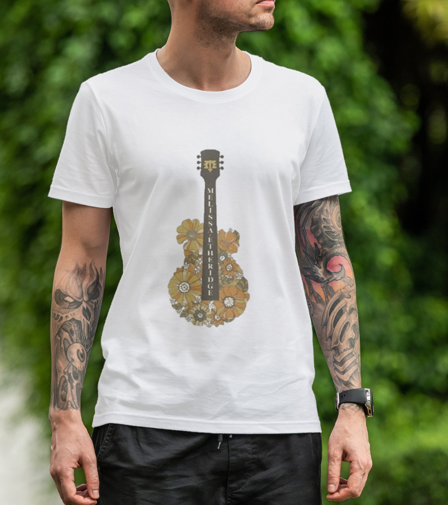 Melissa Etheridge Floral Guitar Art With Flowers T-Shirt