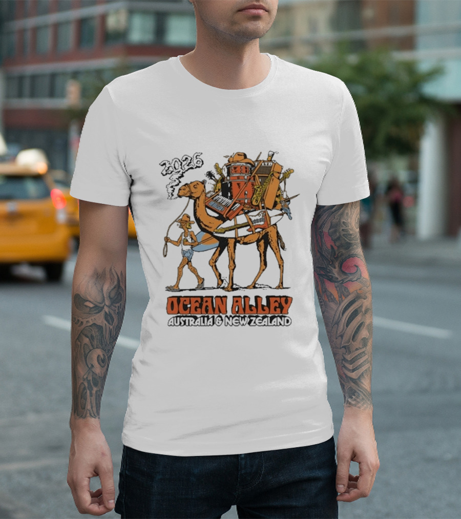 Ocean Alley 2026 Australia New Zealand Tour Camel T-Shirt