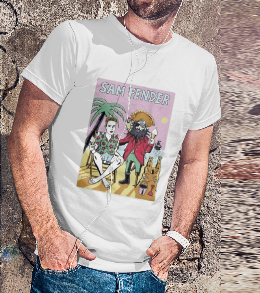 Sam Fender Tropical Pirate Ice Cream Adventure Scene T-Shirt
