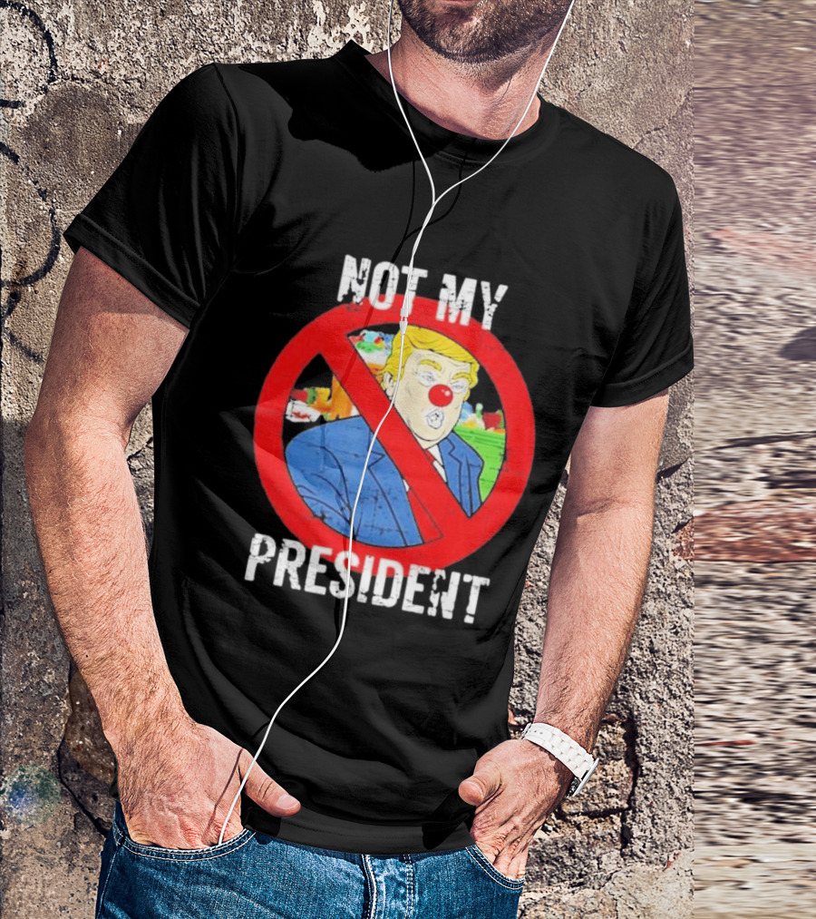Not My President Trump Clown Red Circle T-Shirt