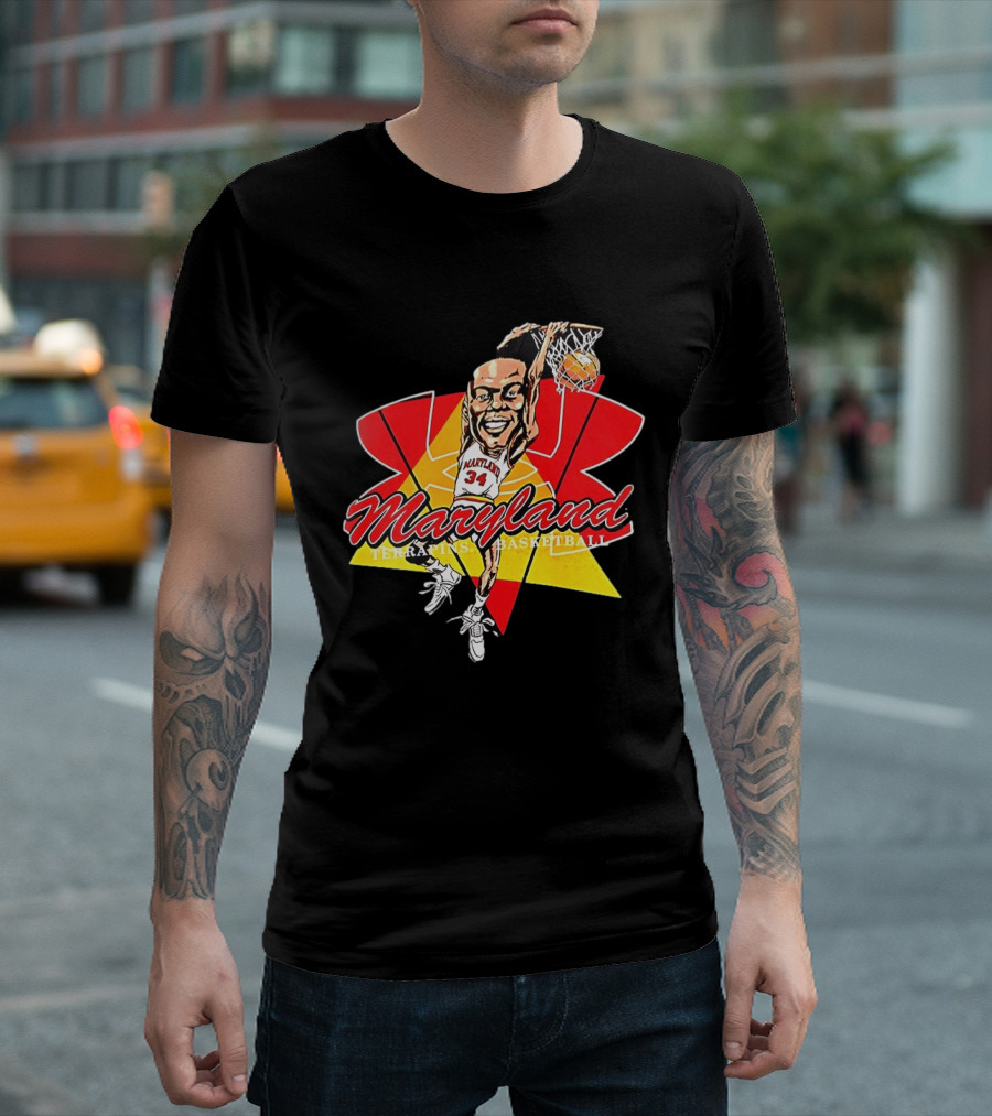 Len Bias Maryland Terrapins Mens Basketball Player Caricature T-Shirt