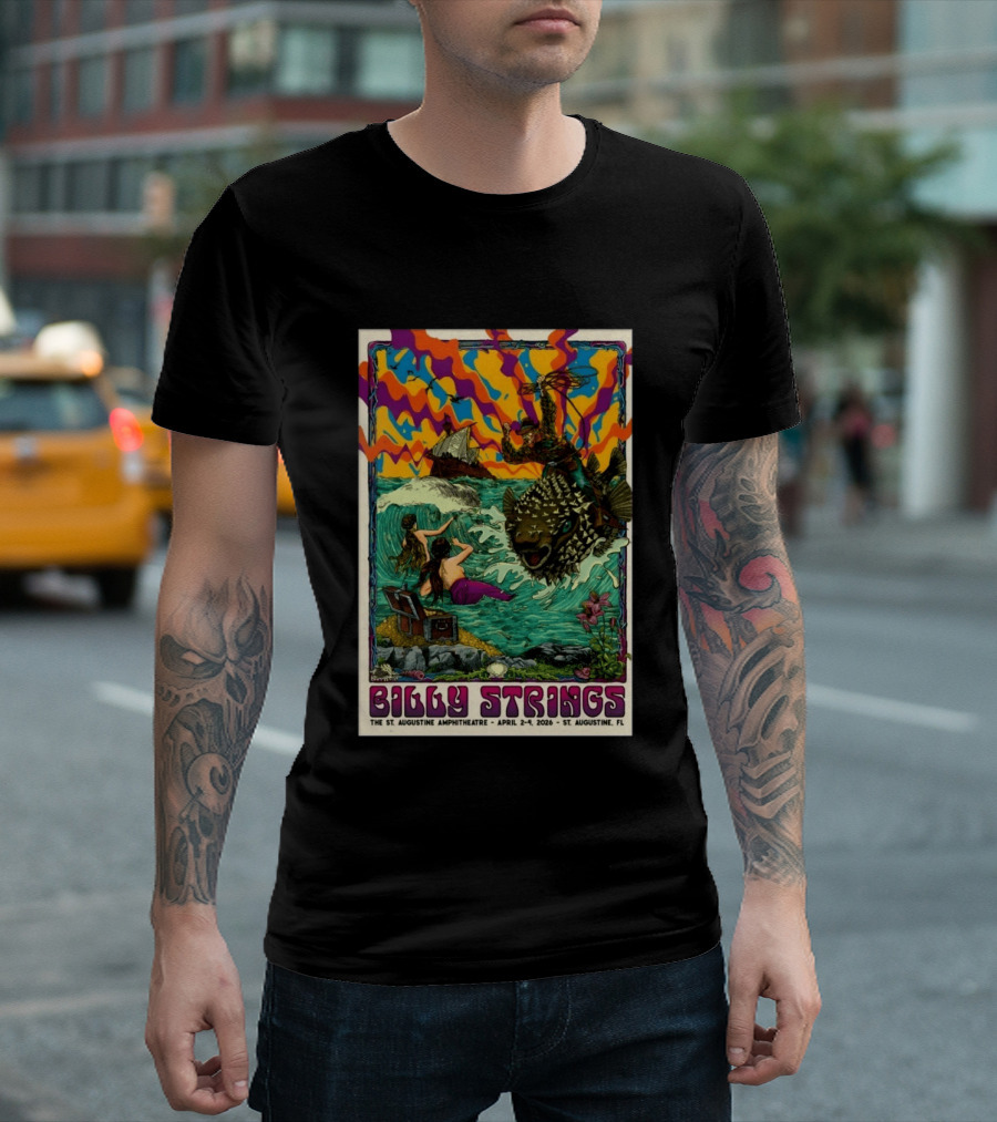 Billy Strings St. Augustine Amphitheatre April 2 4 2026 Psychedelic T-Shirt