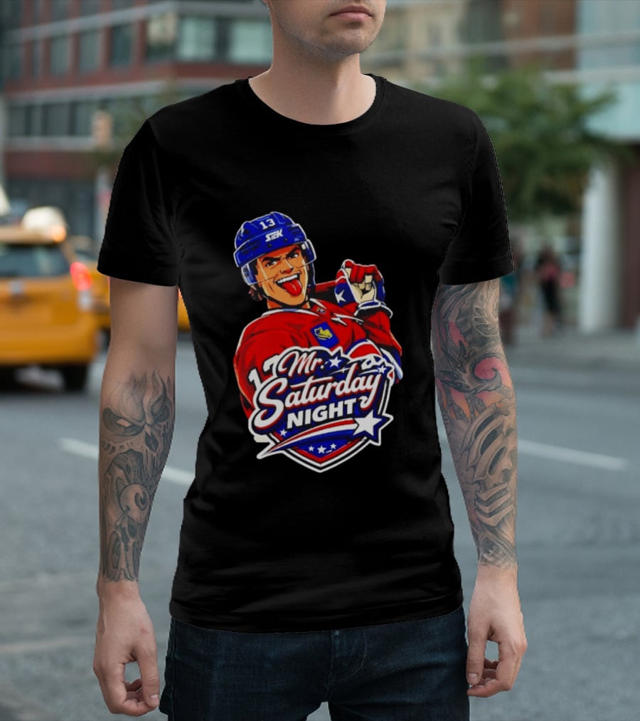 Mr. Saturday Night Cole Caufield Montreal Canadiens Hockey Player Celebration T-Shirt