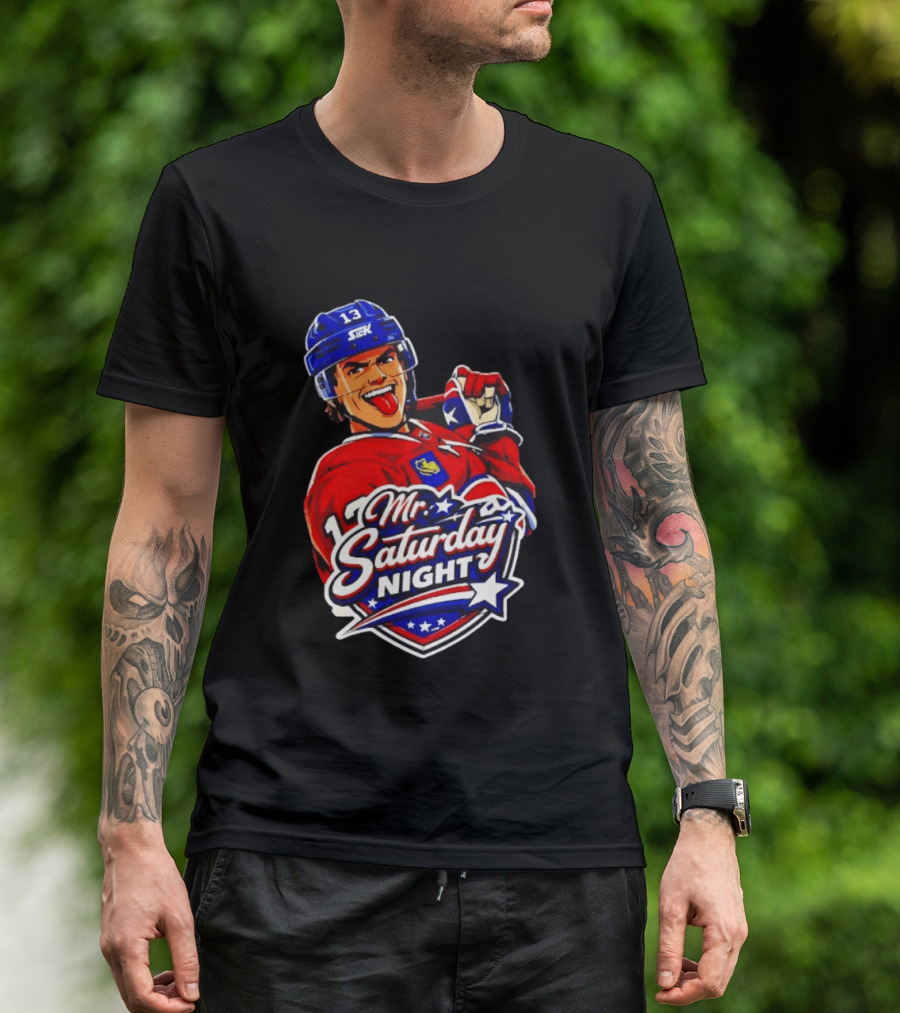 Mr. Saturday Night Cole Caufield Montreal Canadiens Hockey Player Celebration T-Shirt