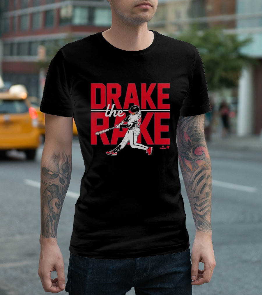 Drake Baldwin The Rake Baseball Player Swinging Bat T-Shirt