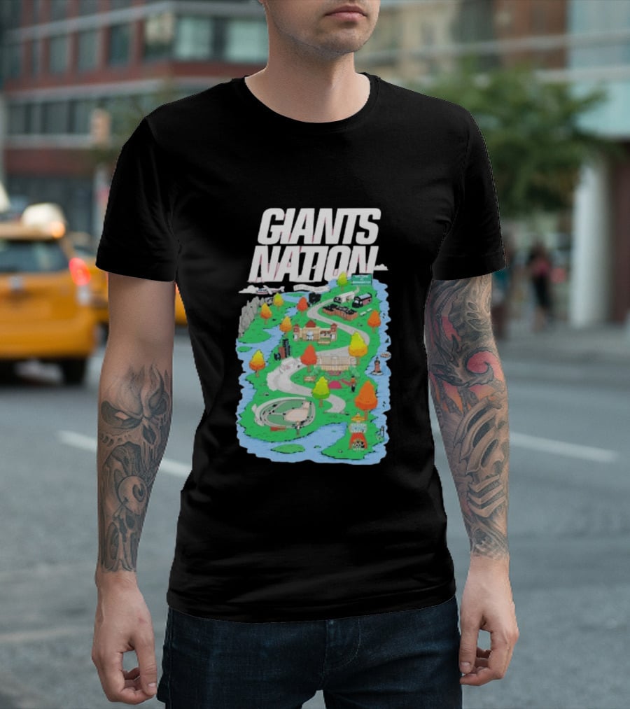 New York Giants Nation Roadmap Scenic Tour T-Shirt
