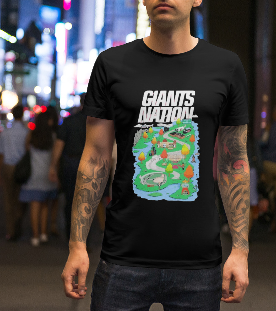 New York Giants Nation Roadmap Scenic Tour T-Shirt