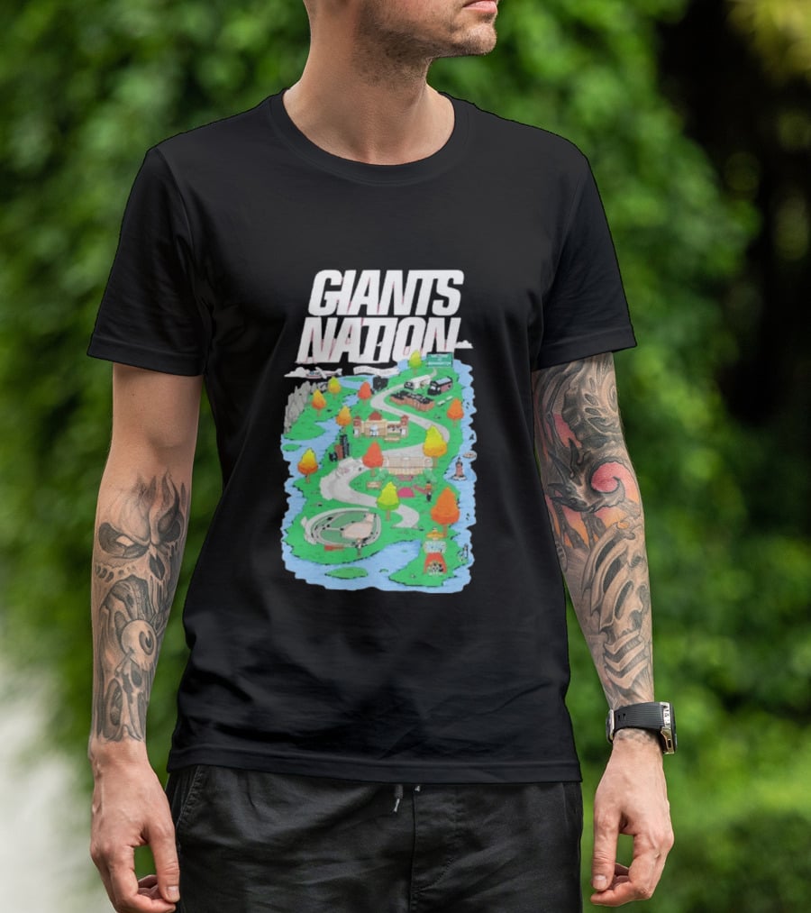 New York Giants Nation Roadmap Scenic Tour T-Shirt