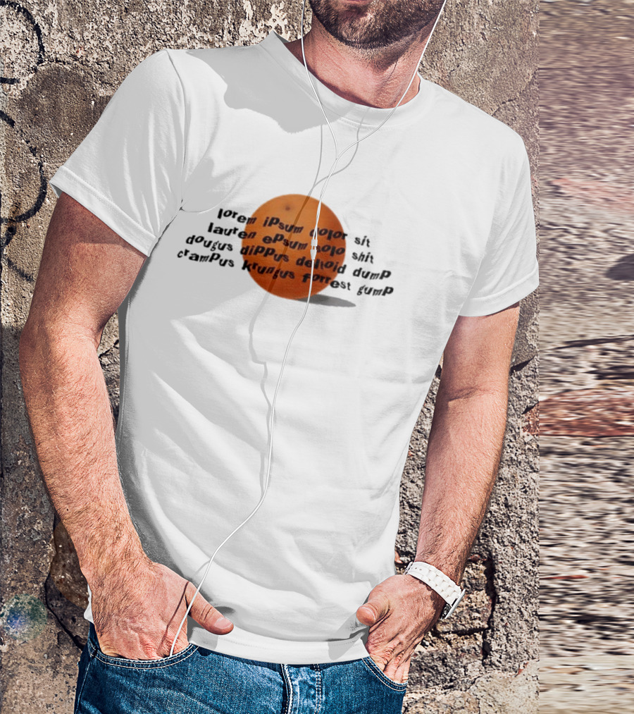 Dftba Drawfee Lorem Ipsum Orange Sphere T-Shirt