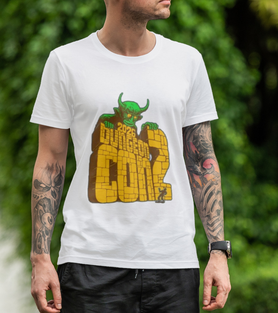 2026 Dungeon Con 2 Goodman Games Logo Green Monster T-Shirt