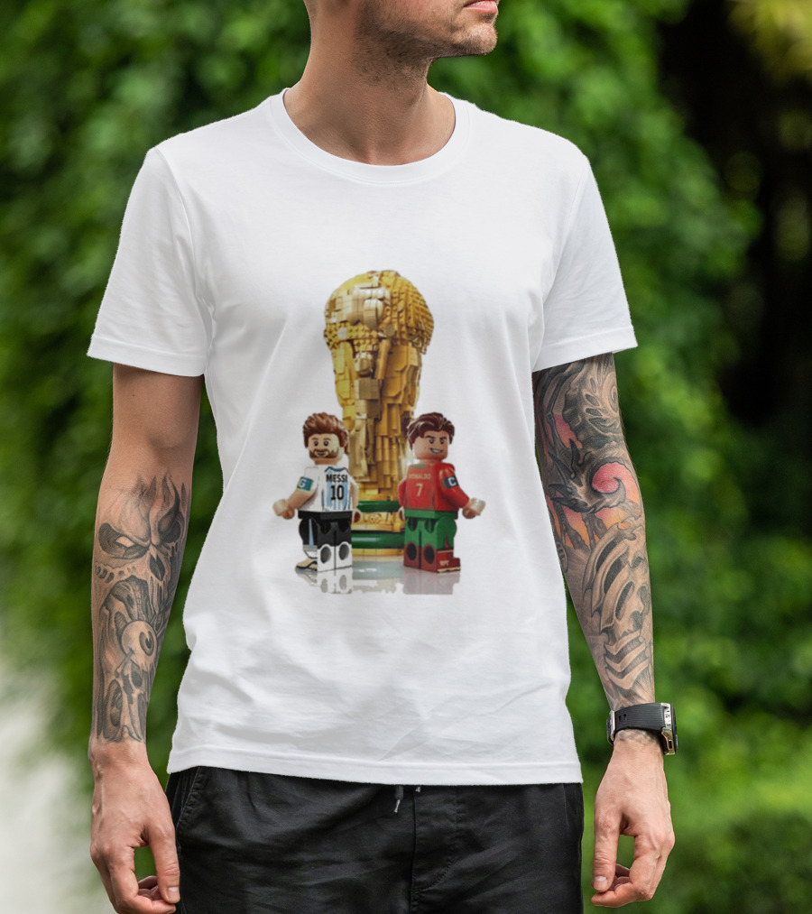 LEGO Football Legends Messi Ronaldo FIFA World Cup 2026 Mini Figures T-Shirt