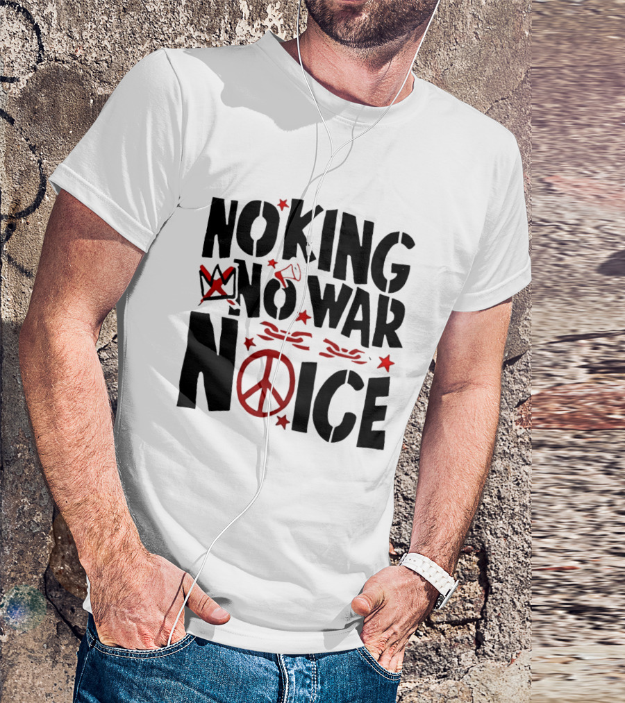 No King No War Peace Symbol Chain And Crown T-Shirt