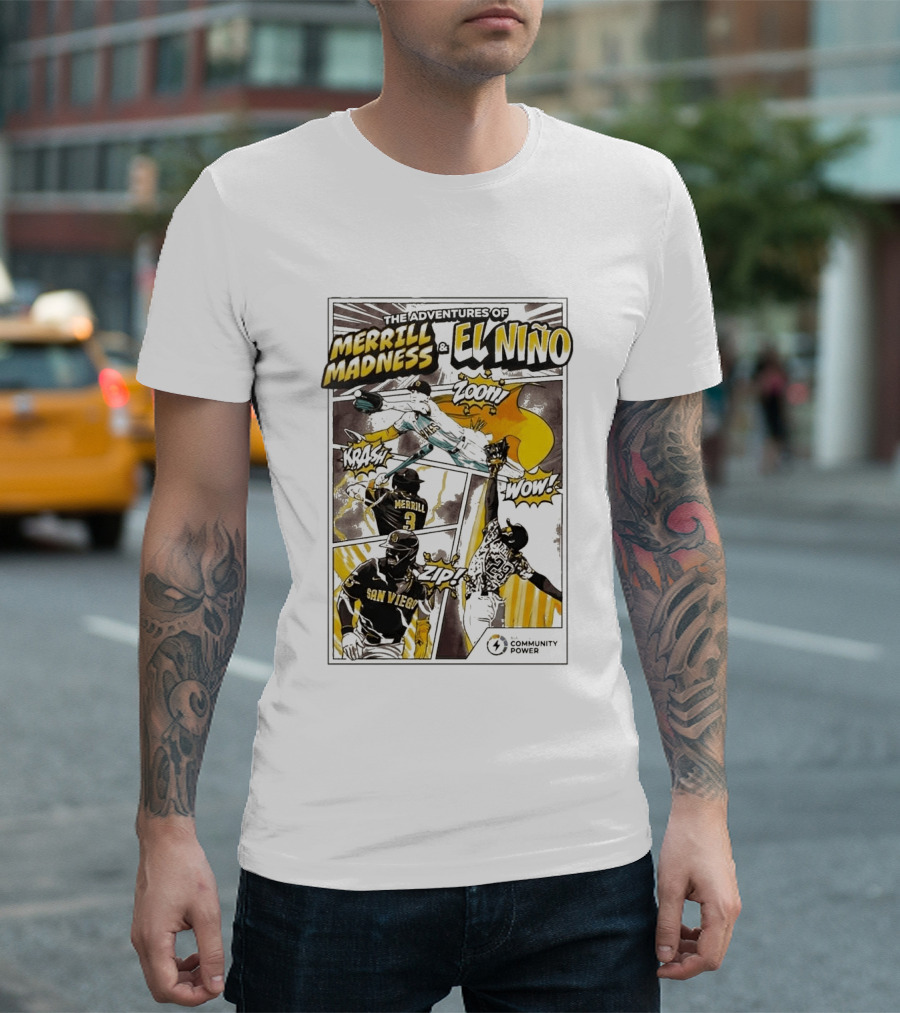 The Adventures Of Merrill Madness And El Niño San Diego Padres Comic Style 2026 T-Shirt