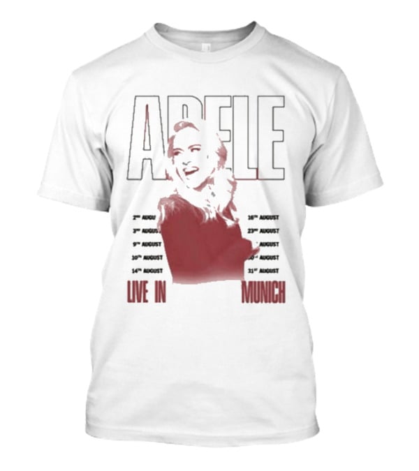 ADELE Live In Munich Pink Lips Concert Tour Dates T-Shirt