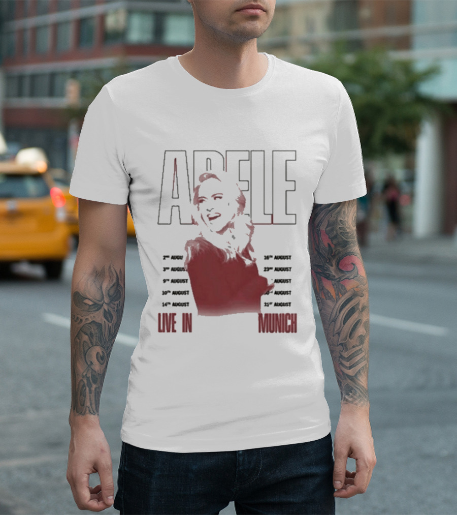 ADELE Live In Munich Pink Lips Concert Tour Dates T-Shirt