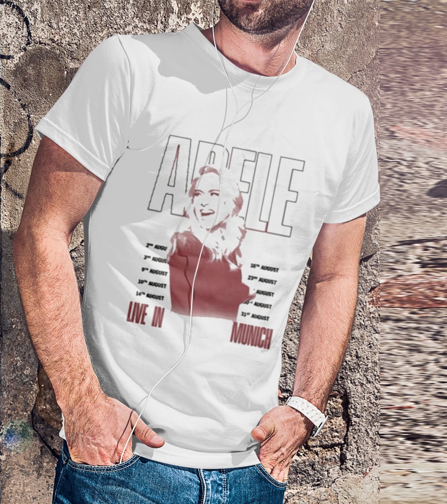 ADELE Live In Munich Pink Lips Concert Tour Dates T-Shirt