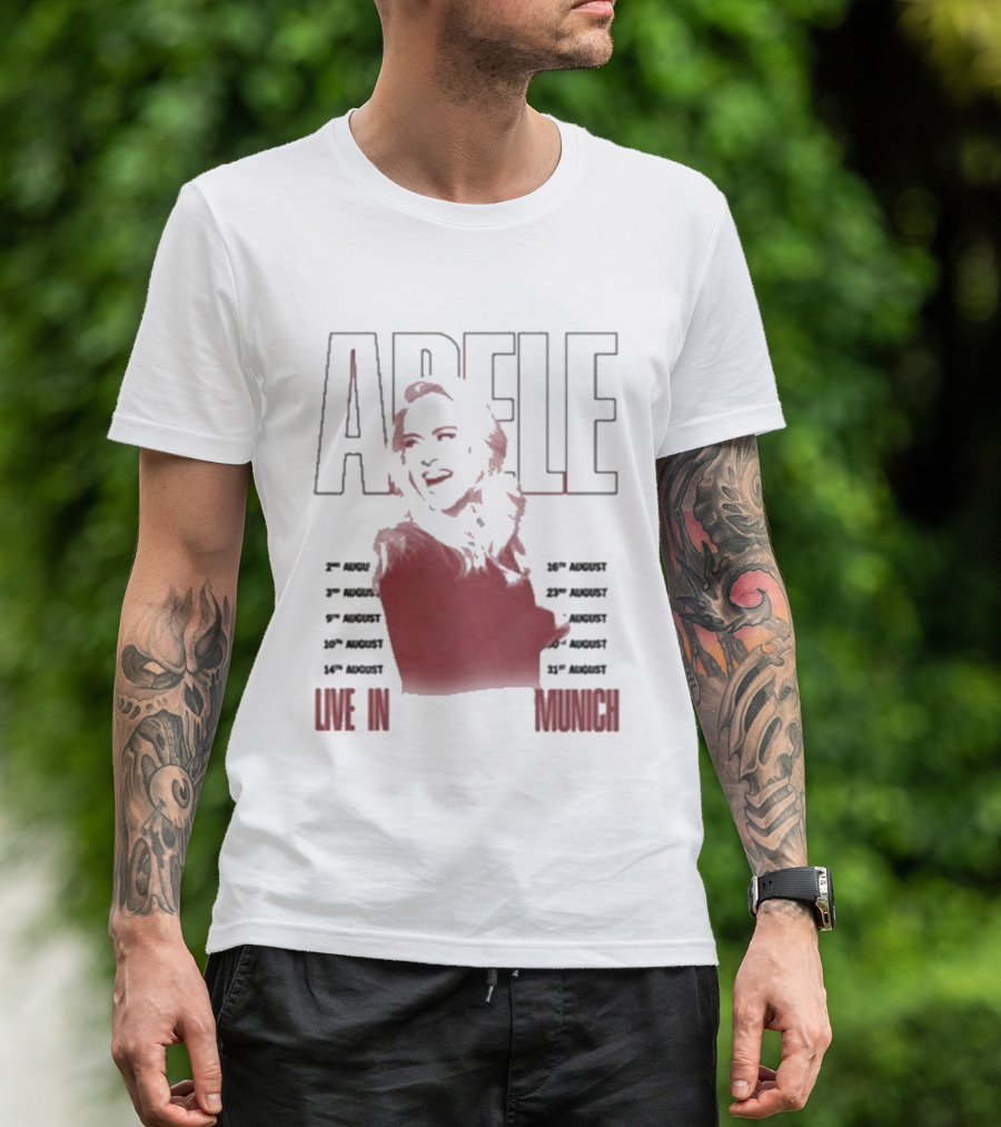 ADELE Live In Munich Pink Lips Concert Tour Dates T-Shirt