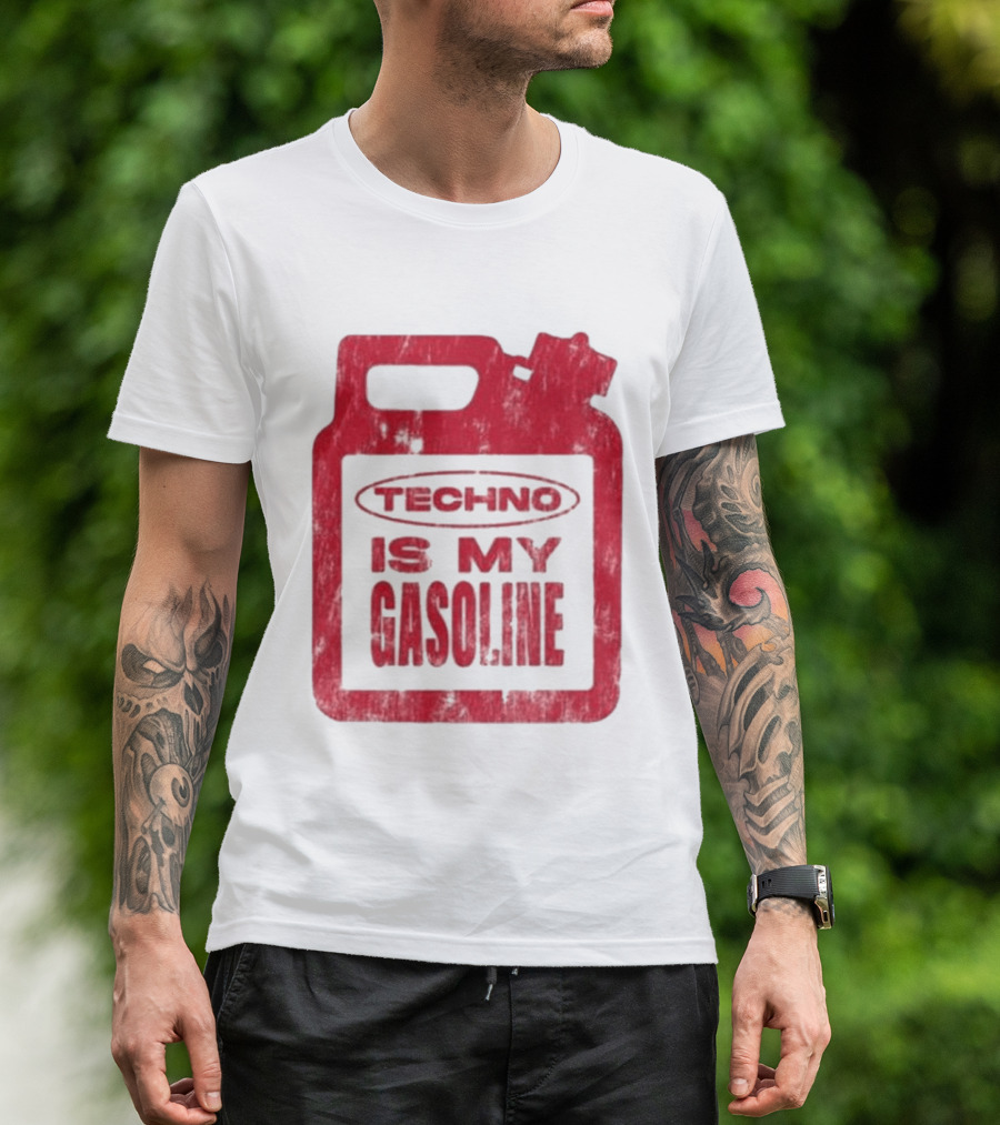 Techno Is My Gasoline Red Fuel Can T-Shirt