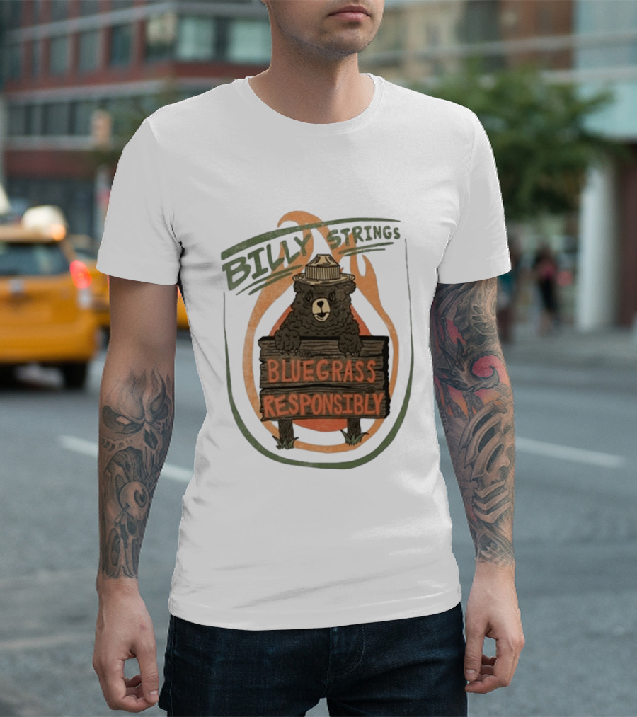 Billy Strings Spring Tour 2026 Bluegrass Responsibly Bear With Sign T-Shirt