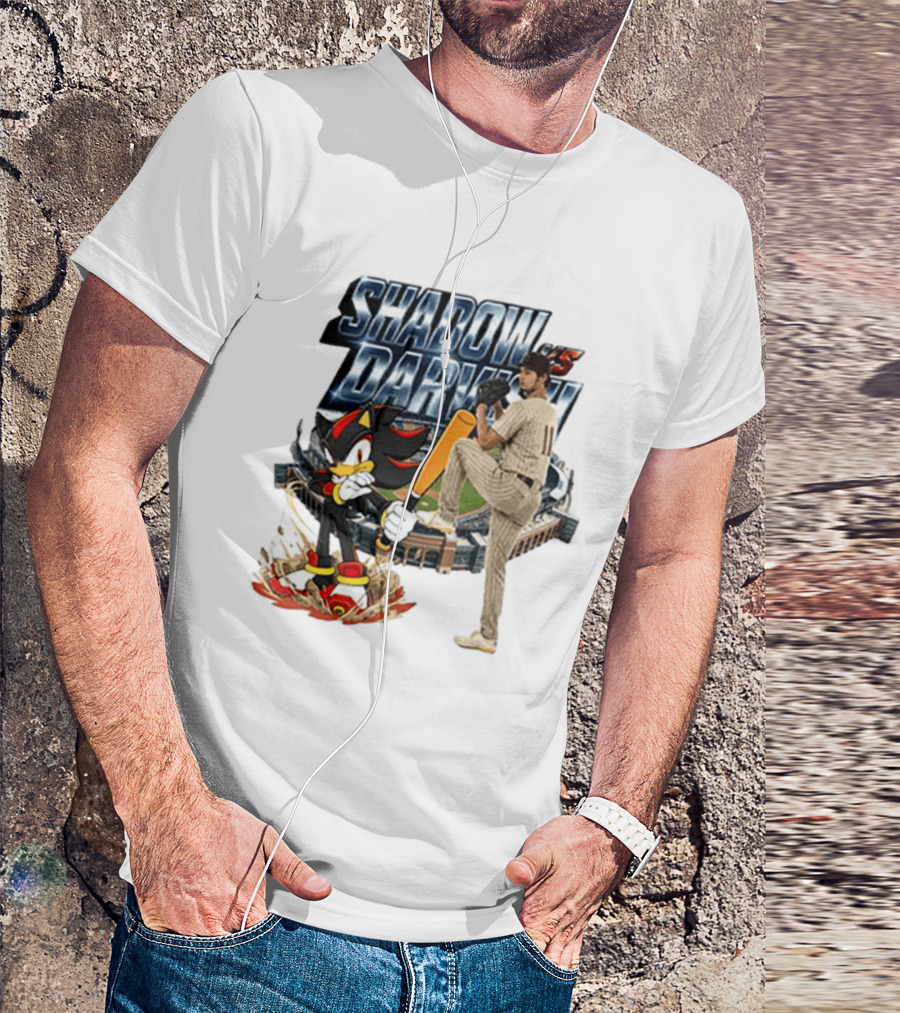Shadow Vs Darvish Baseball Showdown With MLB Stadium And Hedgehog T-Shirt