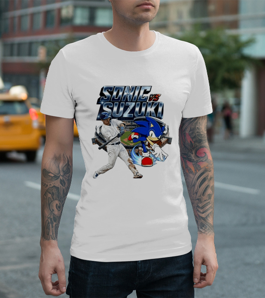 Sonic Vs Suzuki MLB Players Stadium Seiya Suzuki Hedgehog T-Shirt