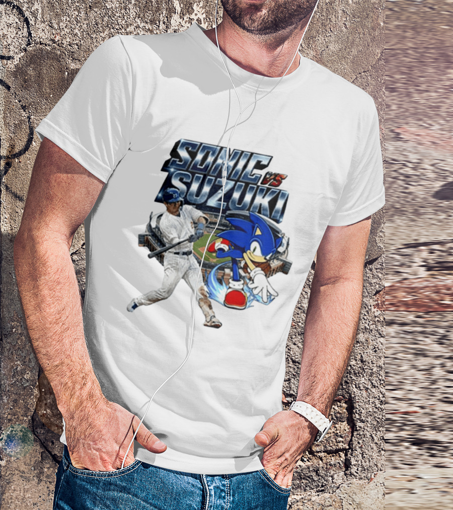 Sonic Vs Suzuki MLB Players Stadium Seiya Suzuki Hedgehog T-Shirt