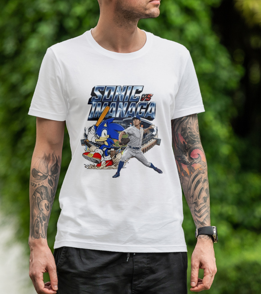Sonic Vs Imanaga MLB Players Stadium Hedgehog Shota T-Shirt