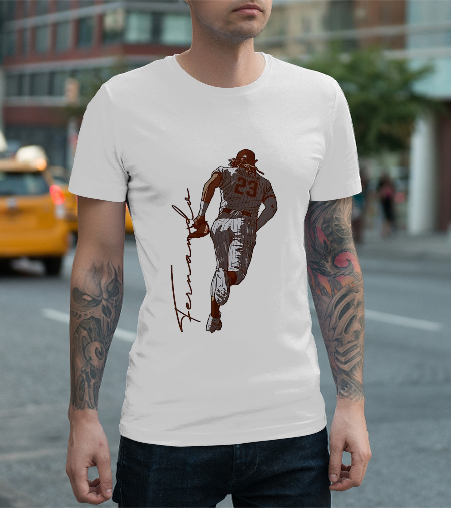 Fernando Tatis Jr. 23 San Diego Padres Baseball Ink Drawing T-Shirt