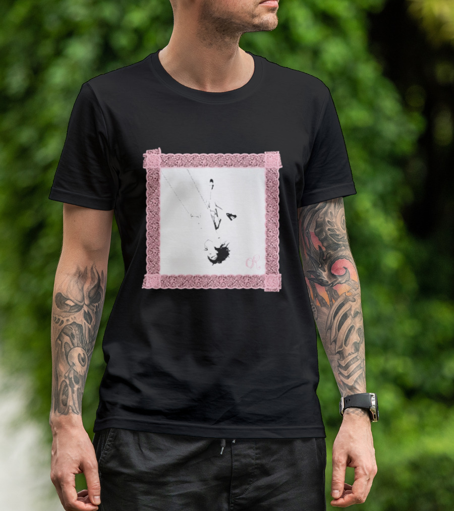 OR Pastel Pink Lace Border Swing T-Shirt