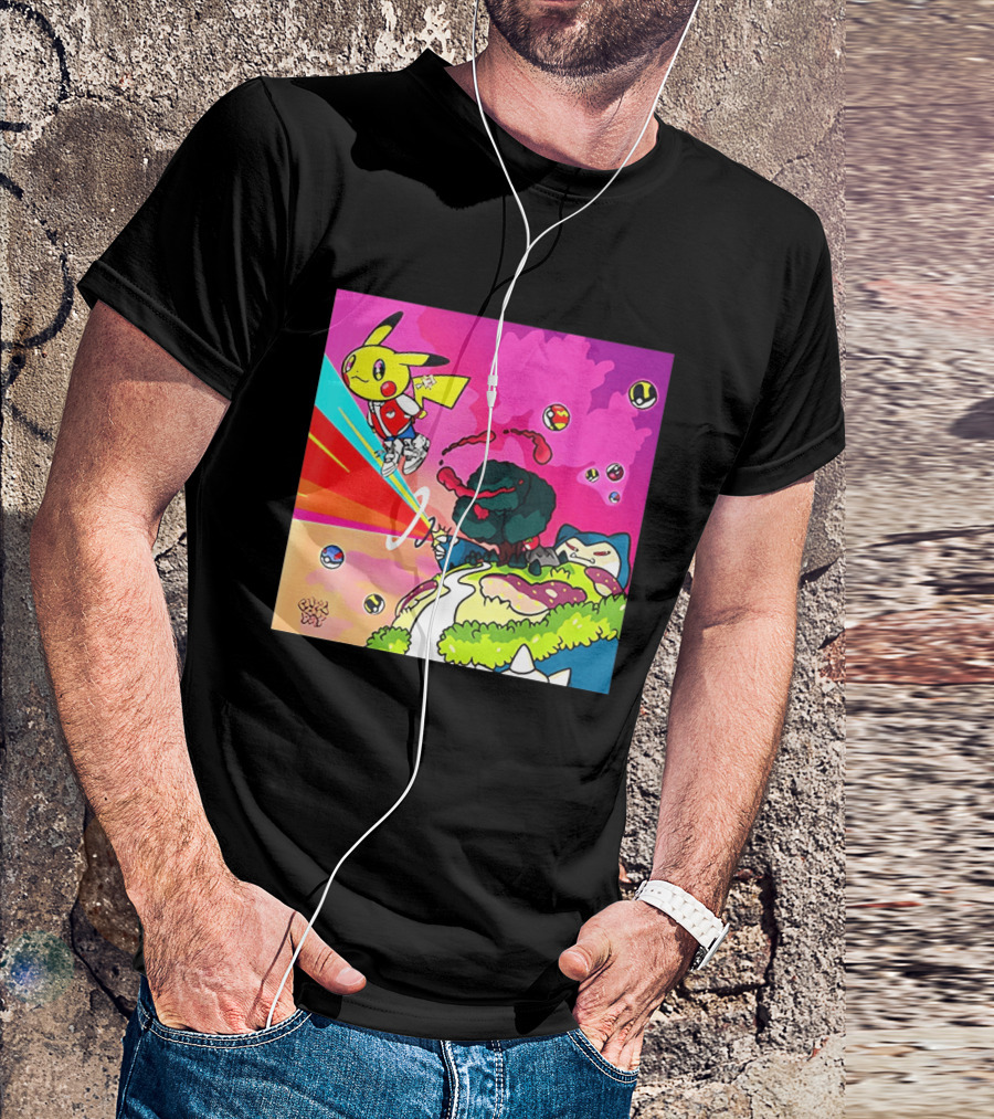 Pikachu Graduation Inspired By Album Cover Elements Pokemon Crossover Scene T-Shirt