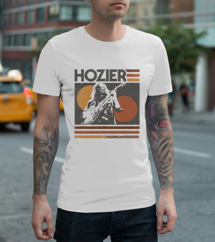 Hozier Unreal Unearth 2025 Tour Vintage Circles Guitar T-Shirt