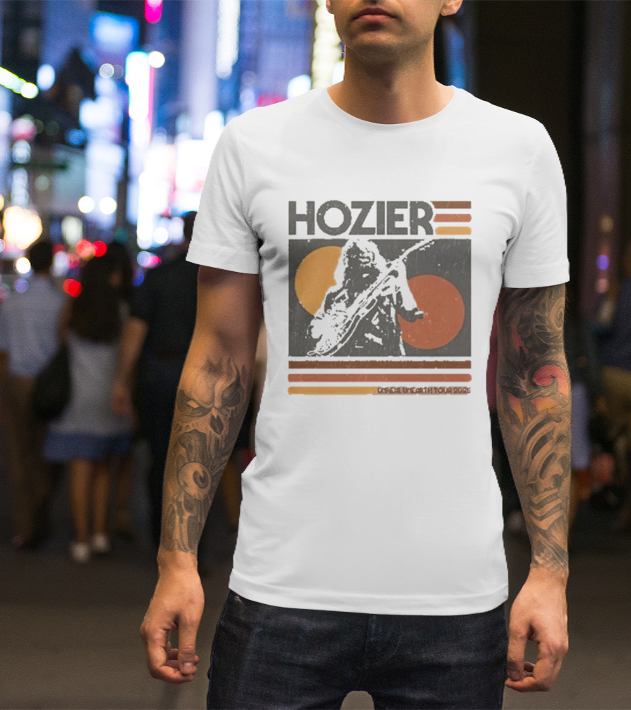 Hozier Unreal Unearth 2025 Tour Vintage Circles Guitar T-Shirt