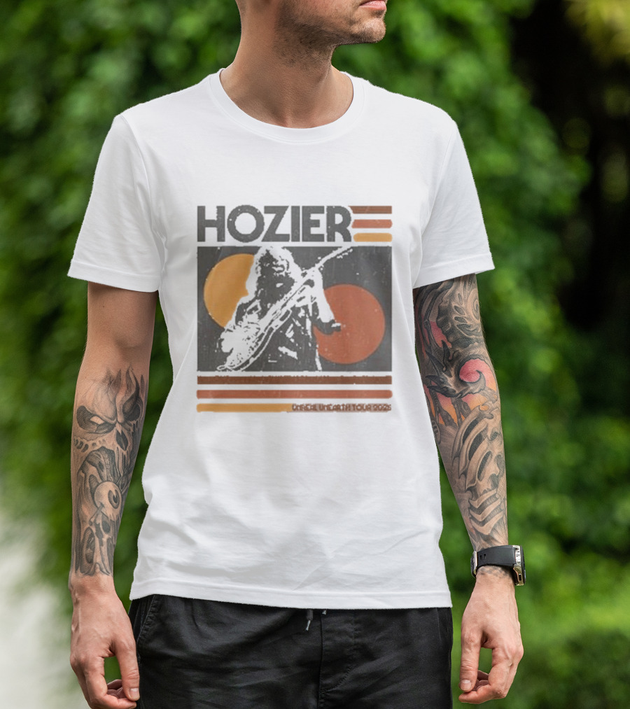 Hozier Unreal Unearth 2025 Tour Vintage Circles Guitar T-Shirt
