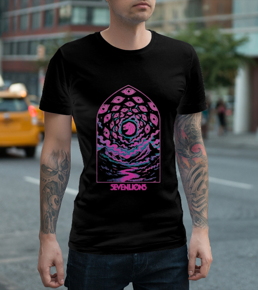 Seven Lions Pink Cosmic Spiral Vision T-Shirt