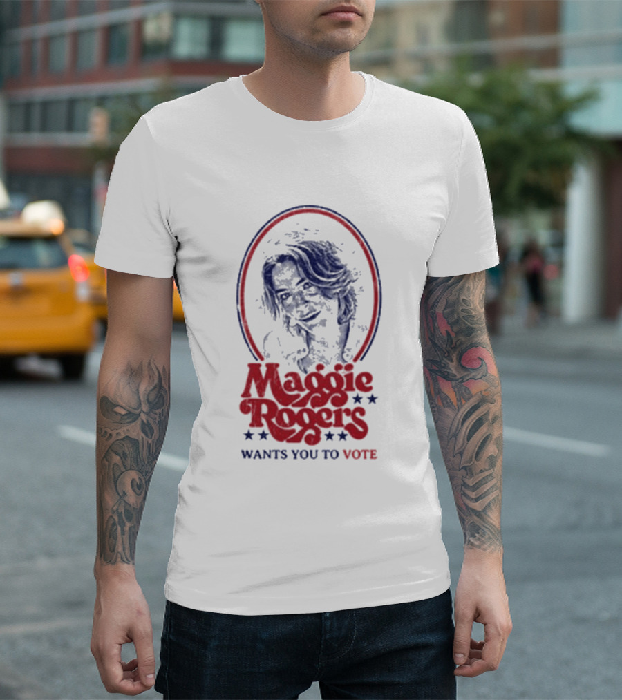 Maggie Rogers Wants You To Vote Portrait Stars T-Shirt