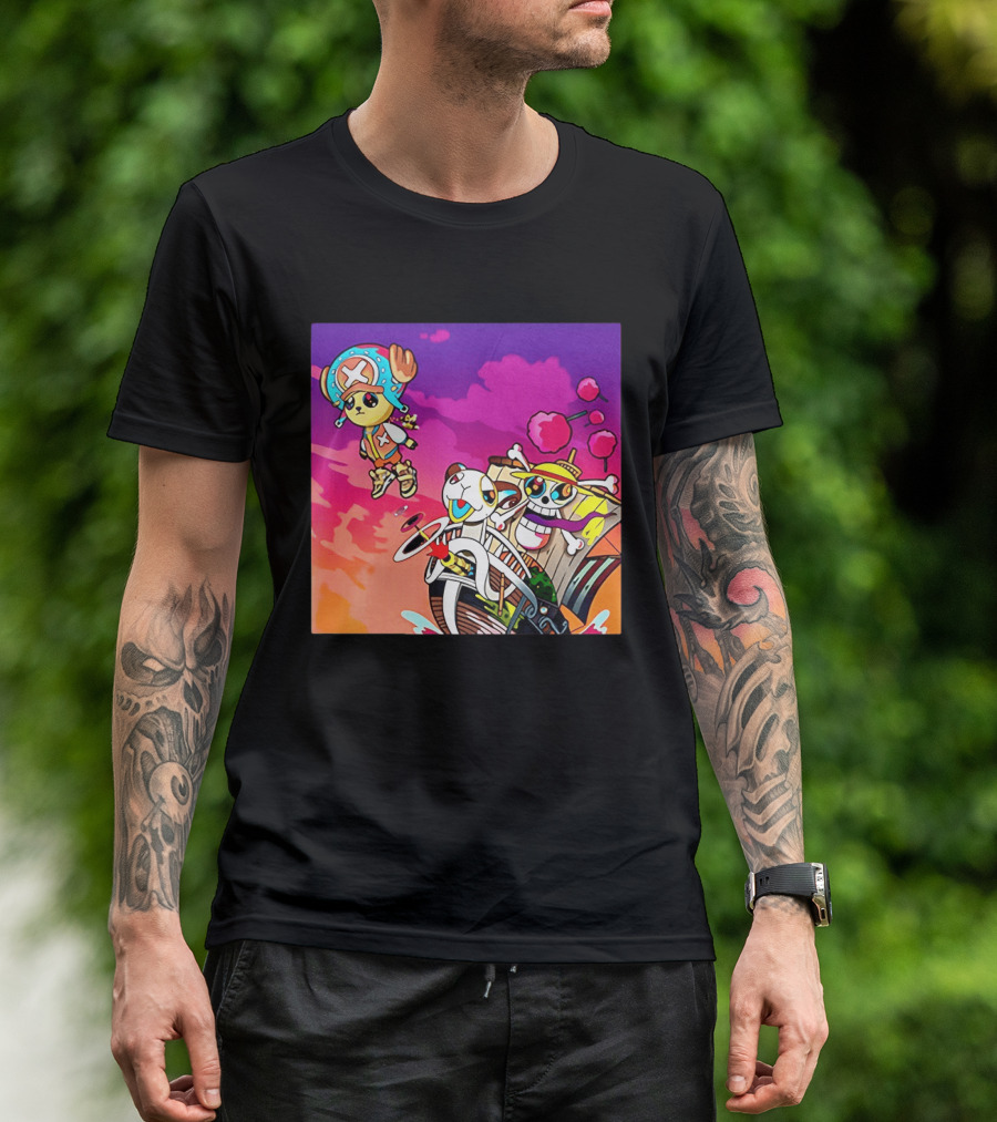 Tony Tony Chopper One Piece Anime Meets Kanye Graduation Style Fusion T-Shirt