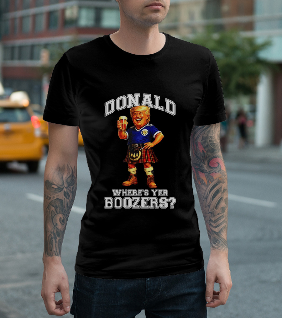 Donald Where's Yer Boozers Scotland Football 2026 World Cup T-Shirt