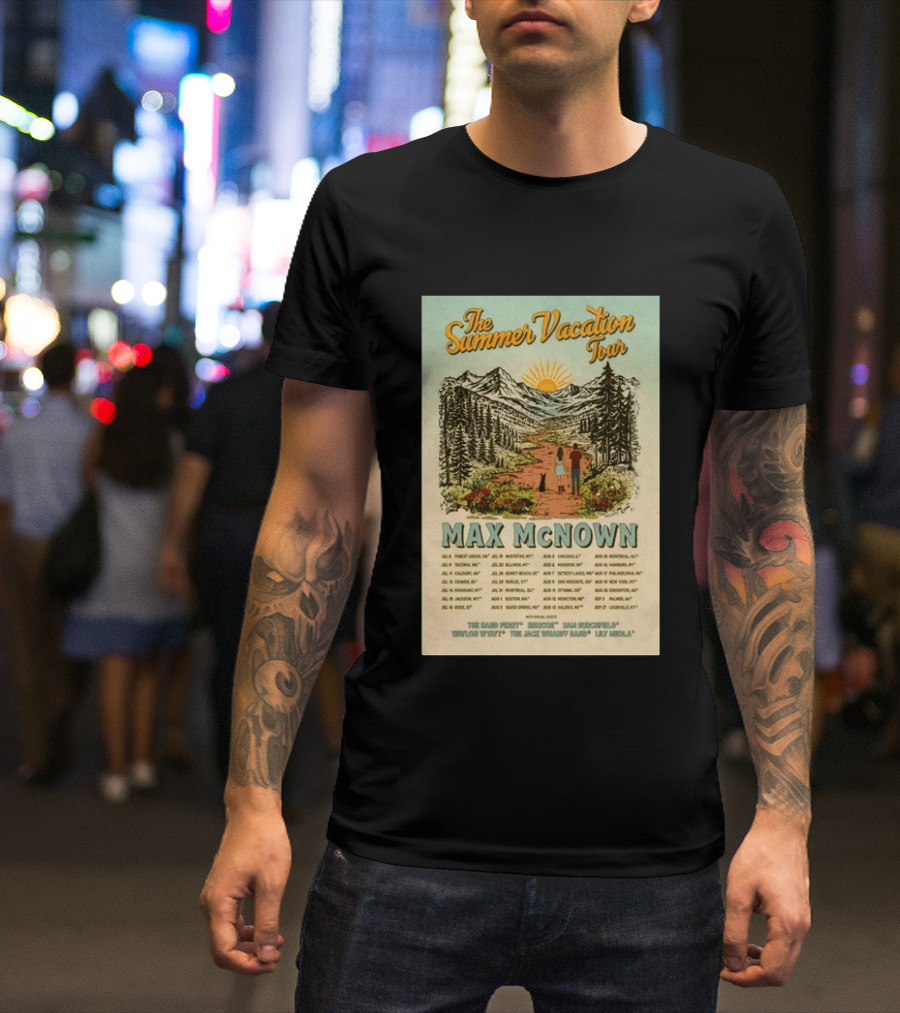 The Summer Vacation Tour 2026 Max McNown Concert Dates And Locations T-Shirt