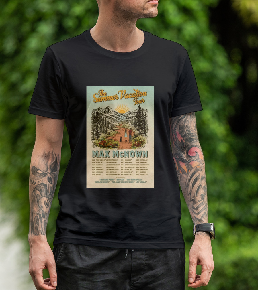 The Summer Vacation Tour 2026 Max McNown Concert Dates And Locations T-Shirt