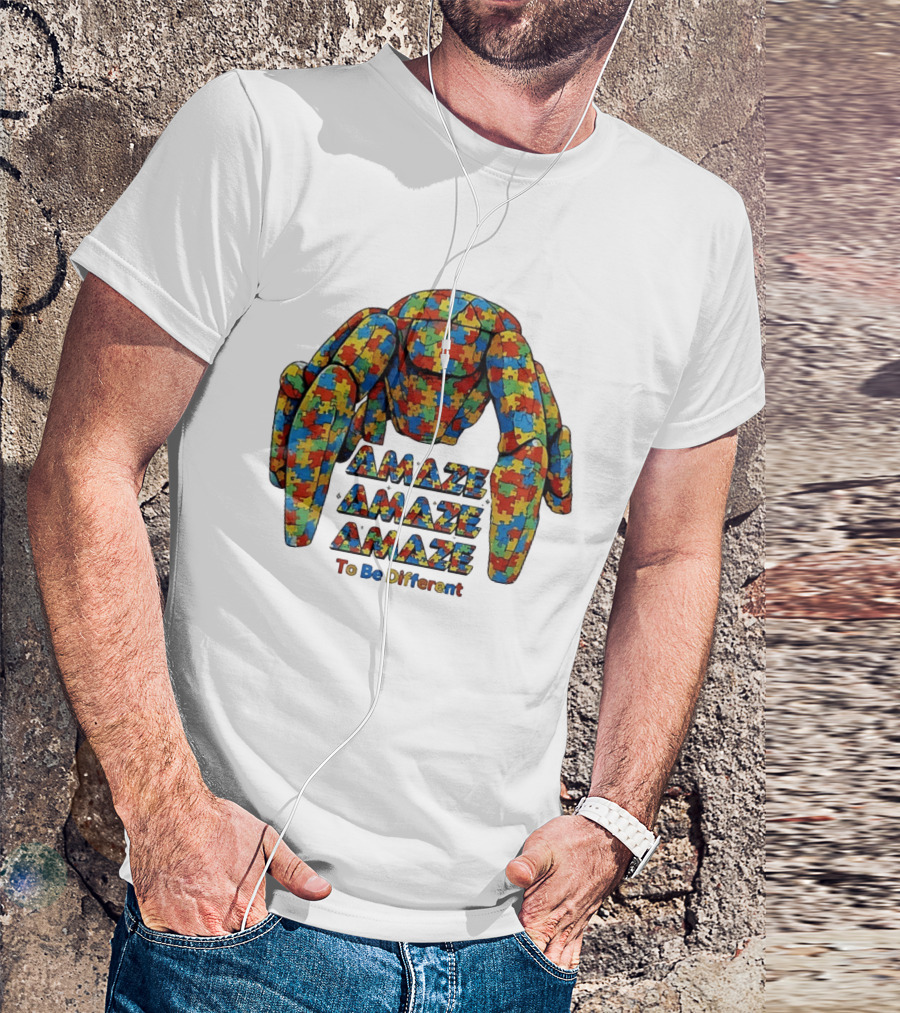 Amaze Amaze Amaze Puzzle Piece Spider To Be Different T-Shirt