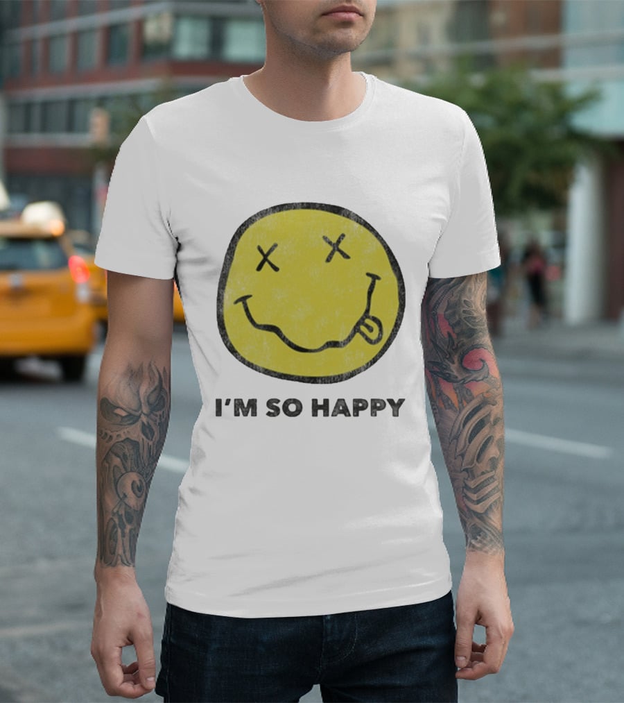 Nirvana Smiley Face I'm So Happy T-Shirt