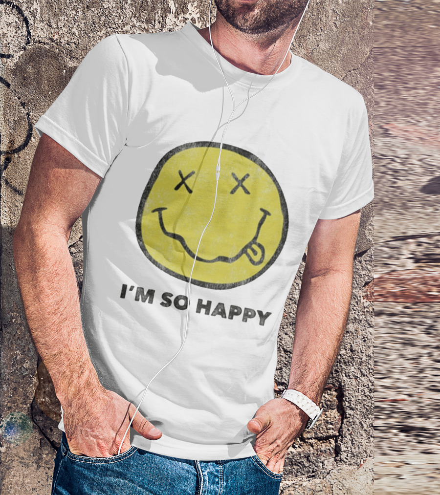 Nirvana Smiley Face I'm So Happy T-Shirt