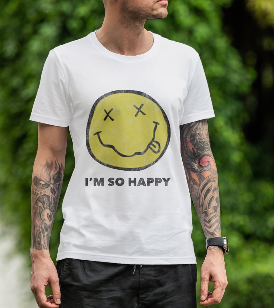 Nirvana Smiley Face I'm So Happy T-Shirt