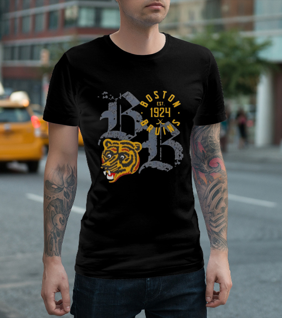 Boston Bruins EST 1924 Long Haul Classic Team Bear T-Shirt