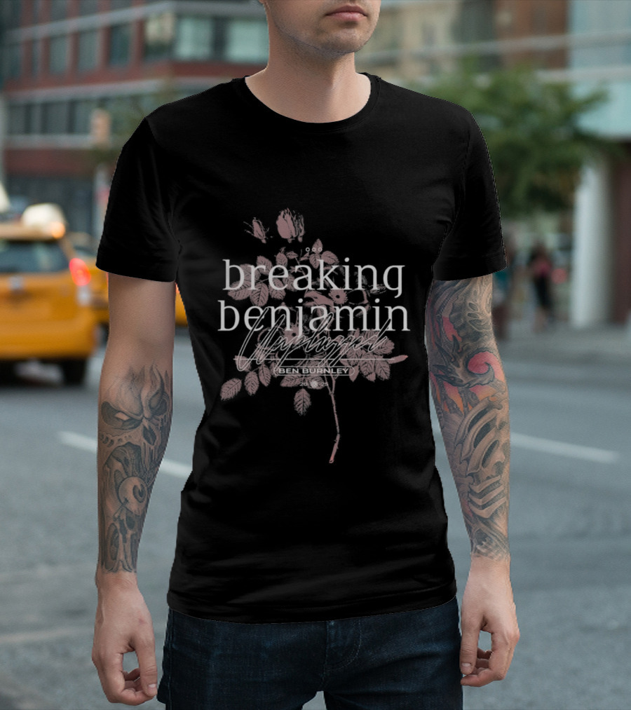 Breaking Benjamin Unplugged Pink Floral Overlay T-Shirt
