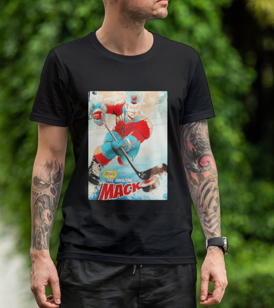 Macklin Celebrini The Amazing Mack San Jose Sharks Hockey Comic T-Shirt
