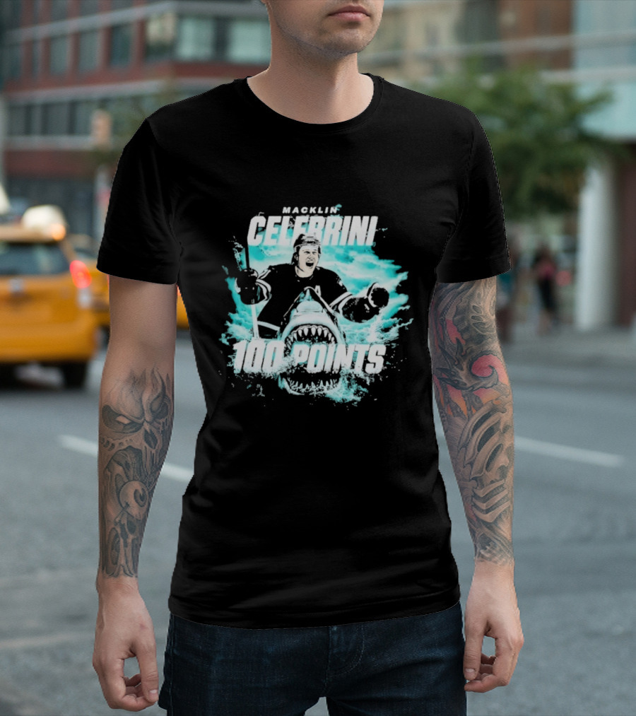 Macklin Celebrini San Jose Sharks 100 Points T-Shirt