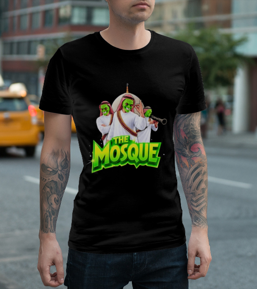 The Mosque Mask Green Faces Characters T-Shirt