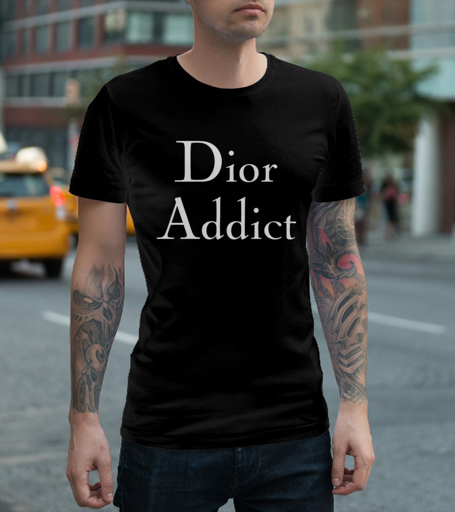 Dior Addict White Text Fashion Icon T-Shirt