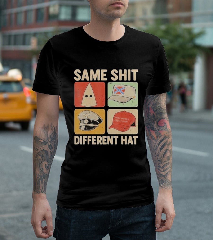 Same Shit Different Hat Ku Klux Klan Confederate Battle Flag Make America Great Again Police T-Shirt